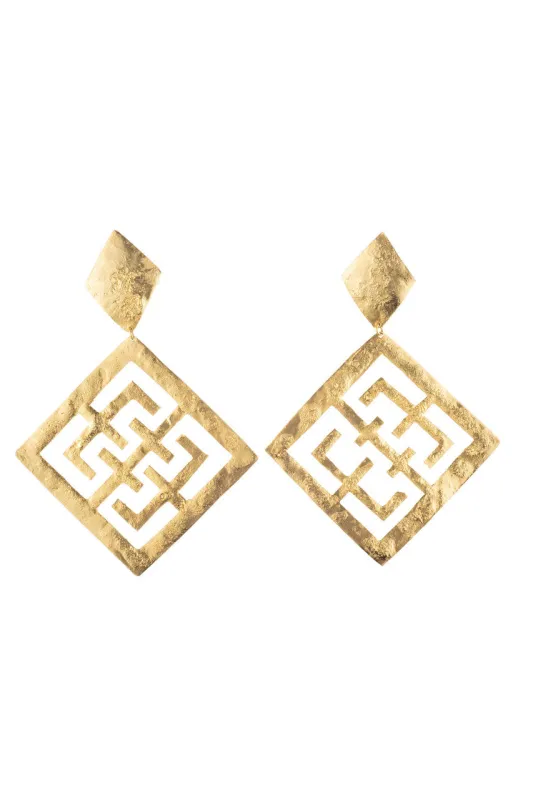 Gold Plated Brass Infinity Clip Earrings made by Natori