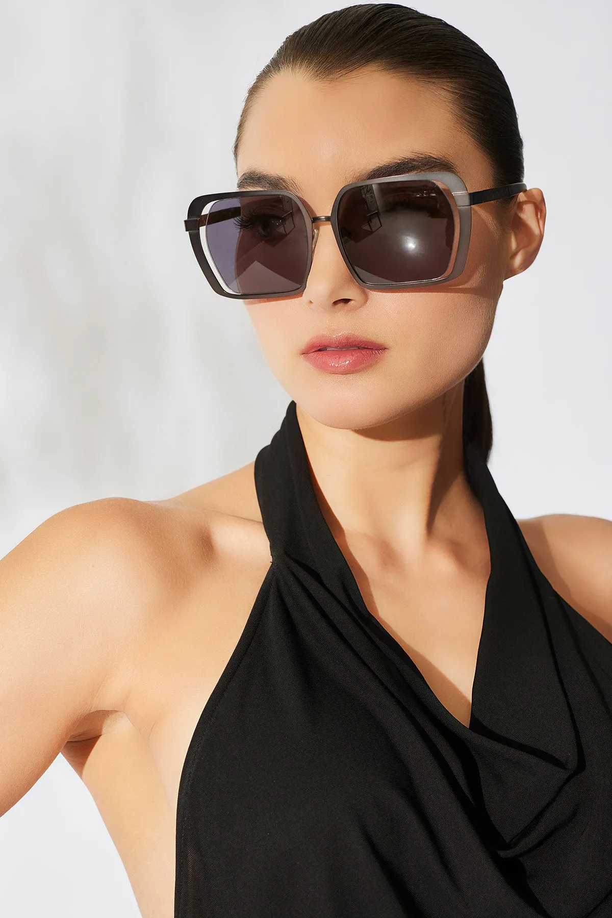 Kintsu Metal Rectangle Sunglasses sold by Natori product image thumbnail 5