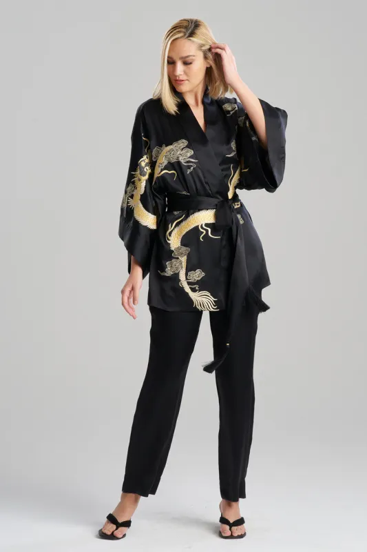 Couture Lucky Dragon Embroidered Silk Wrap sold by Natori