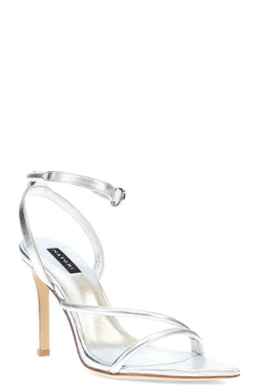 Reiki Nappa Leather Ankle Strap Heel sold by Natori