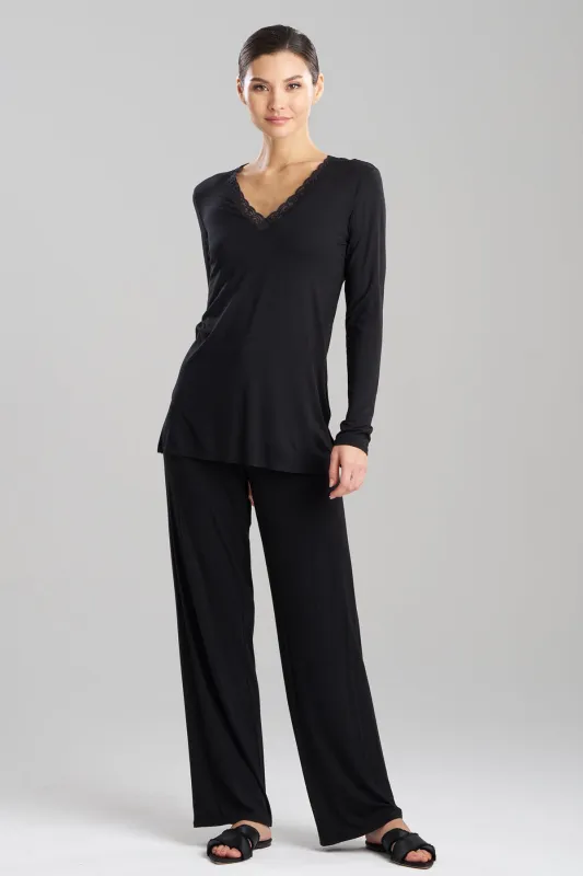Feathers Essentials Lenzing™ Ecovero™ Viscose Long Sleeve Lace PJ sold by Natori