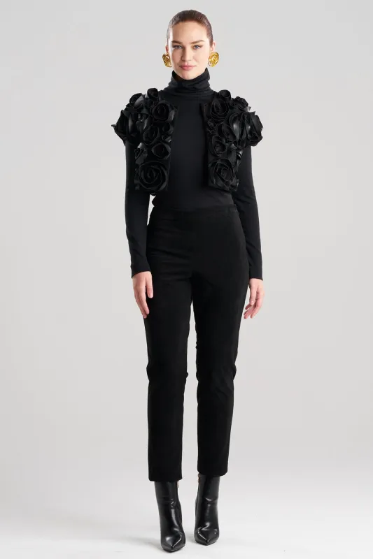 Vegan Luxe Suede 3D Floral Embroidered Vest sold by Natori