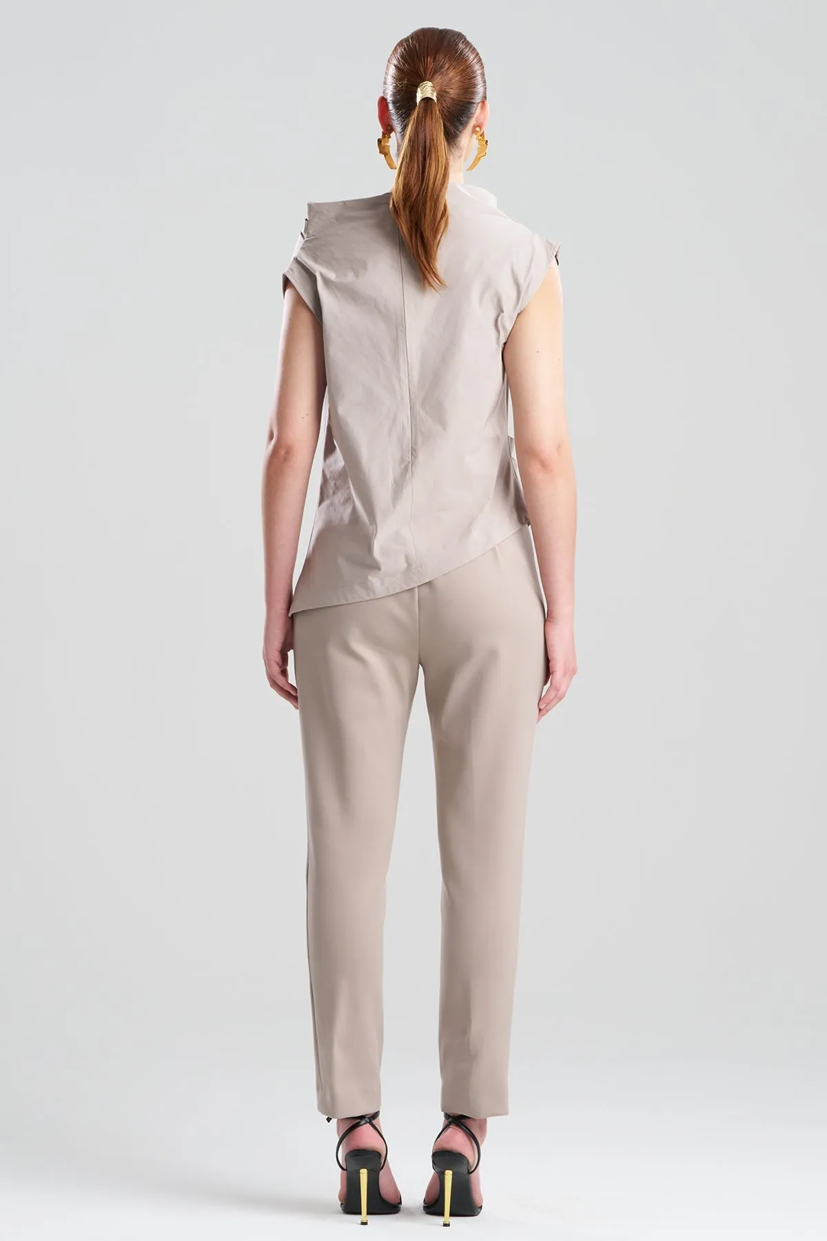 Tech Cotton Taffeta Asymmetric Funnel Neck Top sold by Natori product image thumbnail 2