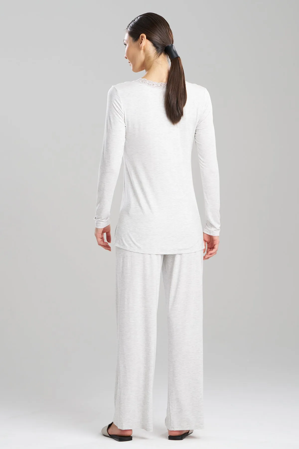 Feathers Essentials Lenzing™ Ecovero™ Viscose Long Sleeve Lace PJ sold by Natori product image thumbnail 2