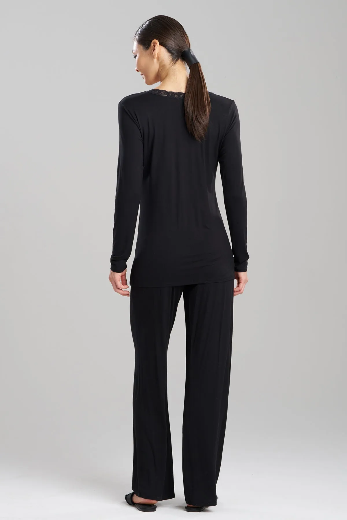 Feathers Essentials Lenzing™ Ecovero™ Viscose Long Sleeve Lace PJ sold by Natori product image thumbnail 2