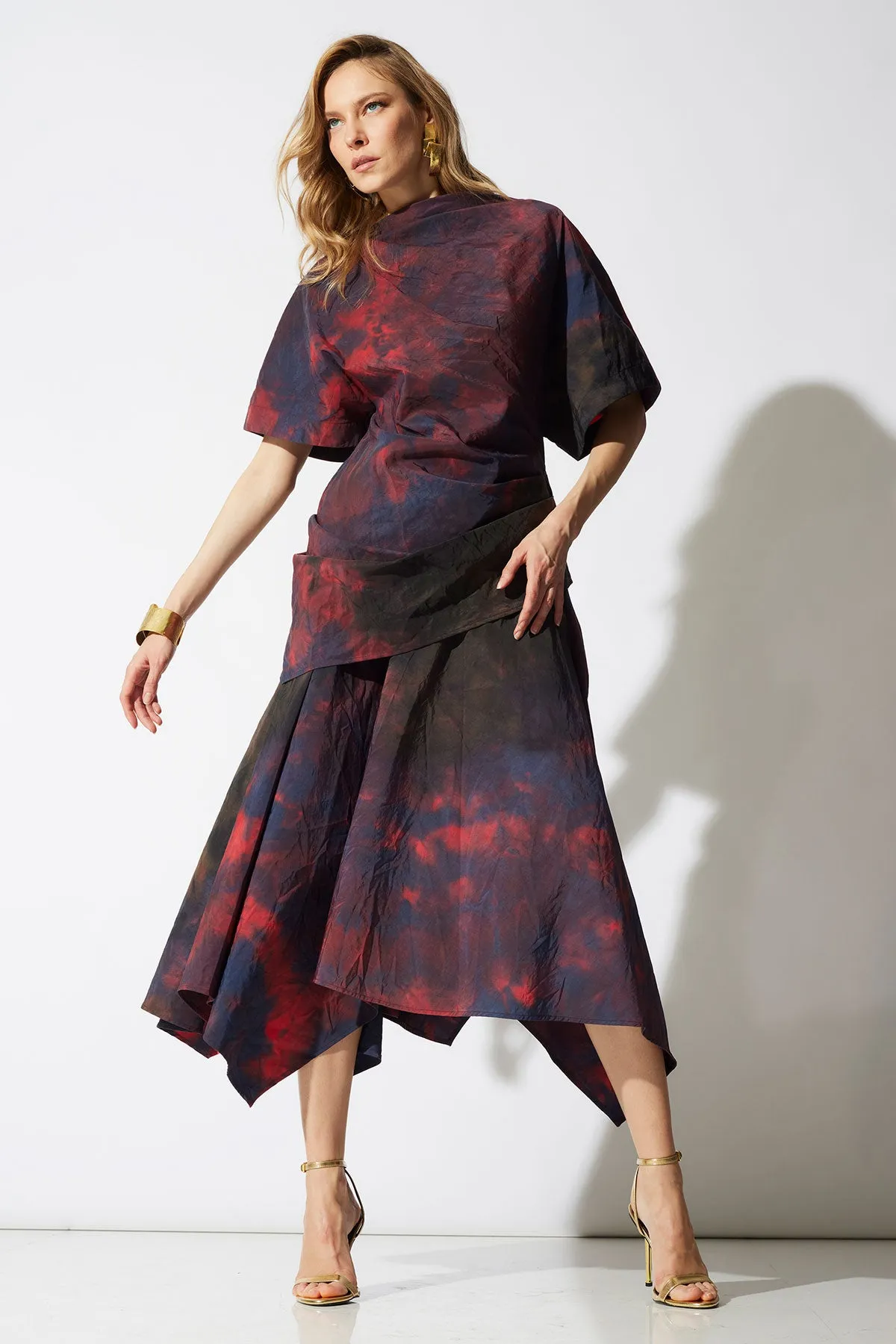 Niji Tie Dye Taffeta Origami Maxi Skirt sold by Natori product image thumbnail 3