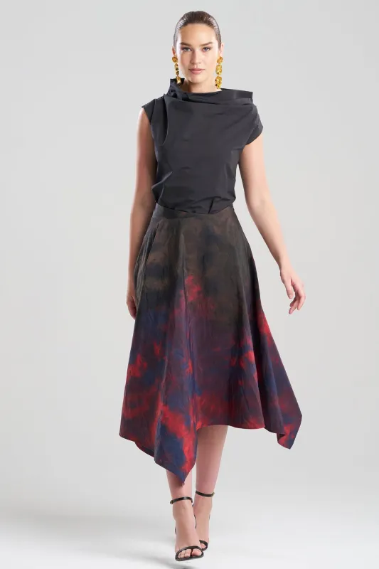 Niji Tie Dye Taffeta Origami Maxi Skirt sold by Natori