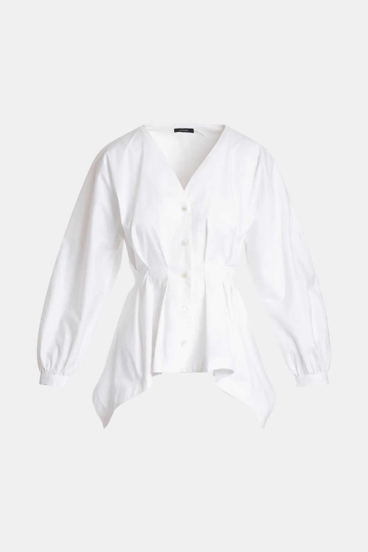 Cotton Poplin V-Neck Pleated Shirt sold by Natori product image thumbnail 5