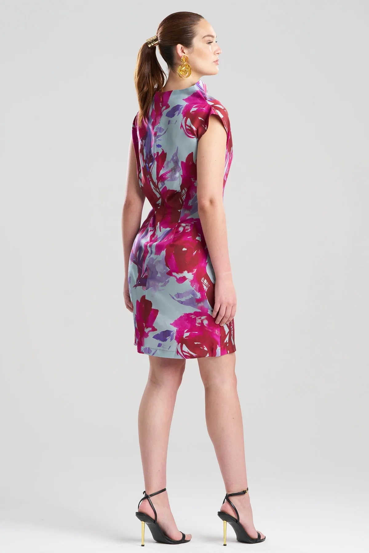 Mira Silk Twill Asymmetric Funnel Neck Dress sold by Natori product image thumbnail 3