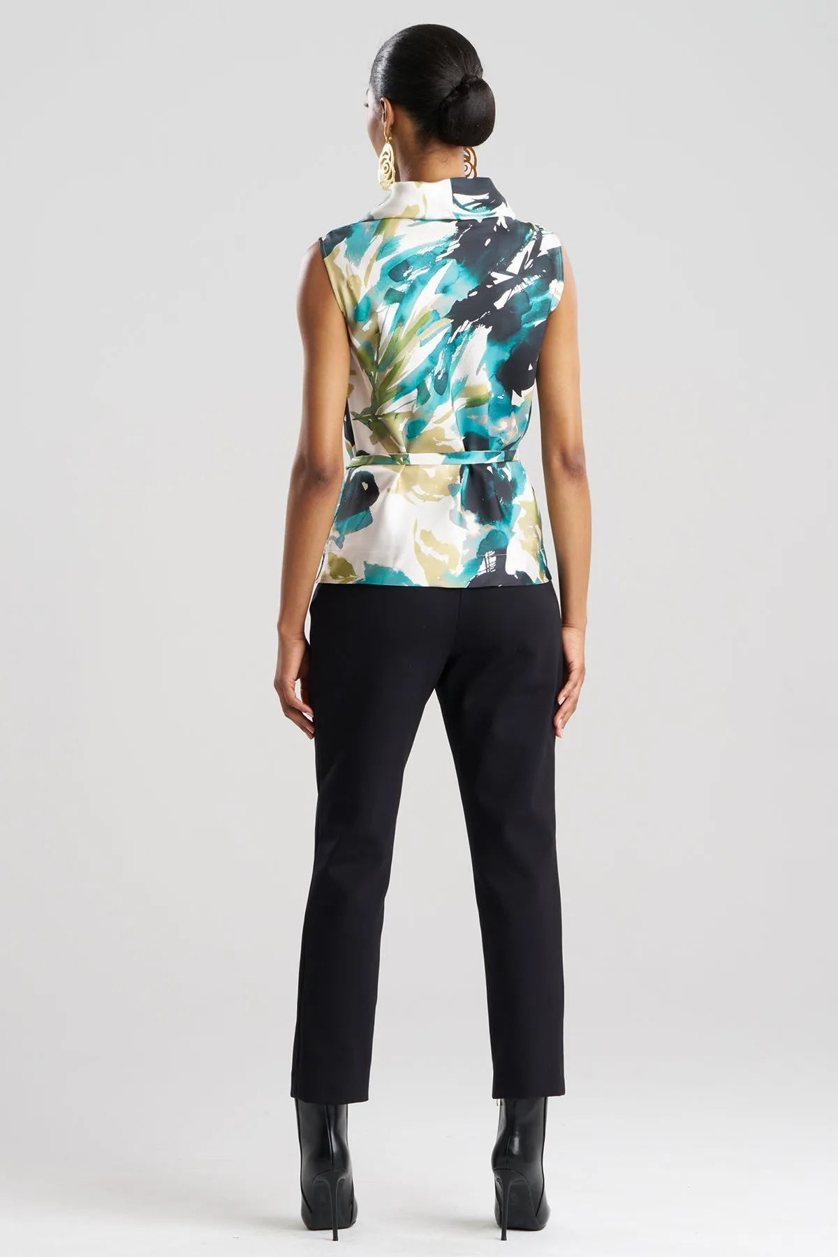 Mira Silk Twill Belted Funnel Neck Top sold by Natori product image thumbnail 3