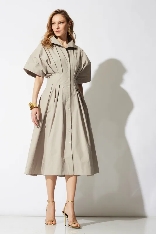 Tech Cotton Taffeta Collar Dress sold by Natori