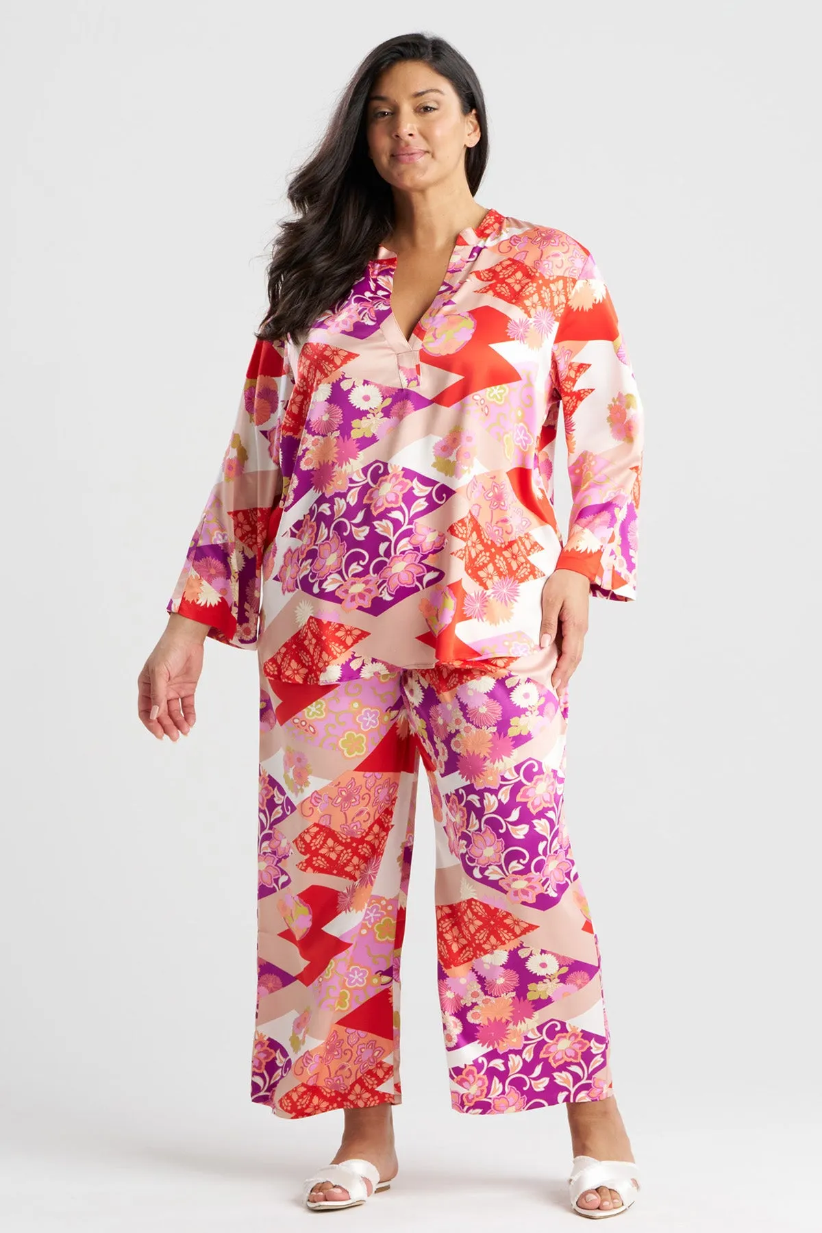 Deco Satin Long Sleeve PJ sold by Natori product image thumbnail 3