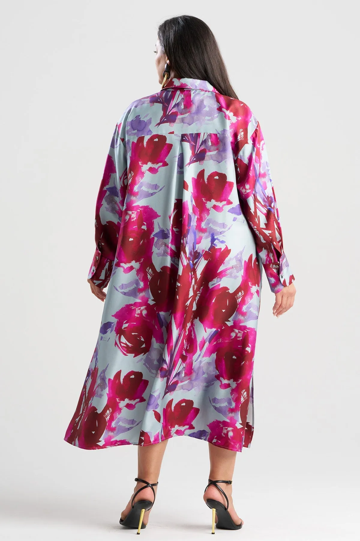 Mira Silk Twill Oversized Shirt Dress sold by Natori product image thumbnail 4