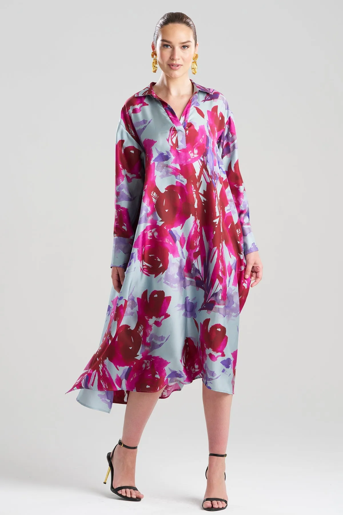 Mira Silk Twill Oversized Shirt Dress sold by Natori