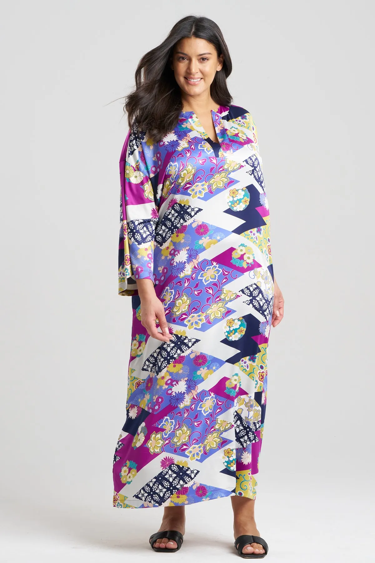 Deco Satin Mandarin Caftan sold by Natori product image thumbnail 3