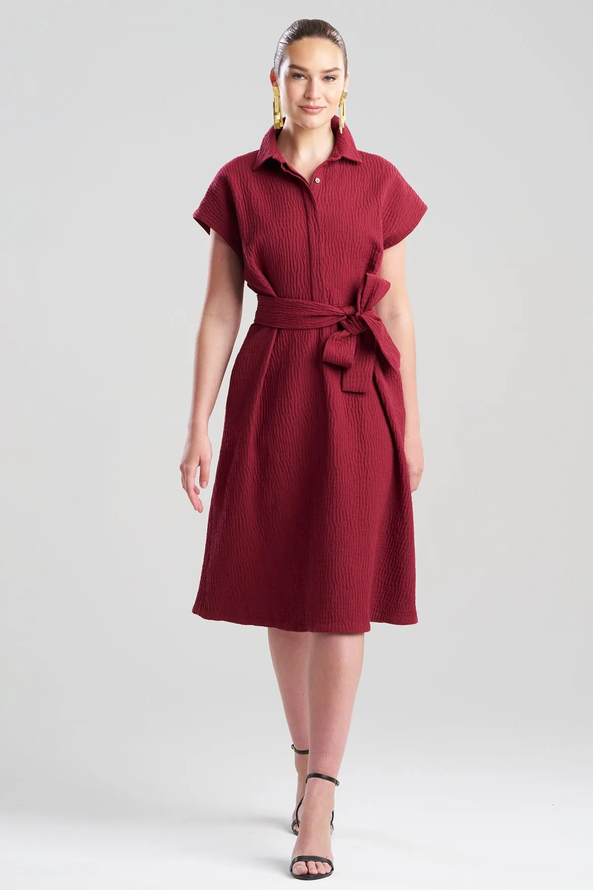 Textured Cotton Jacquard Shirtdress sold by Natori product image thumbnail 2