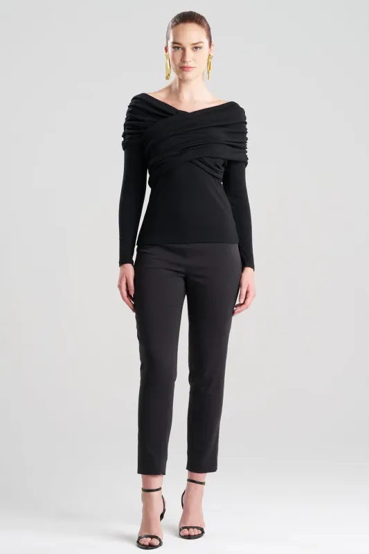 Layering Jersey Rouched Long Sleeve Top sold by Natori