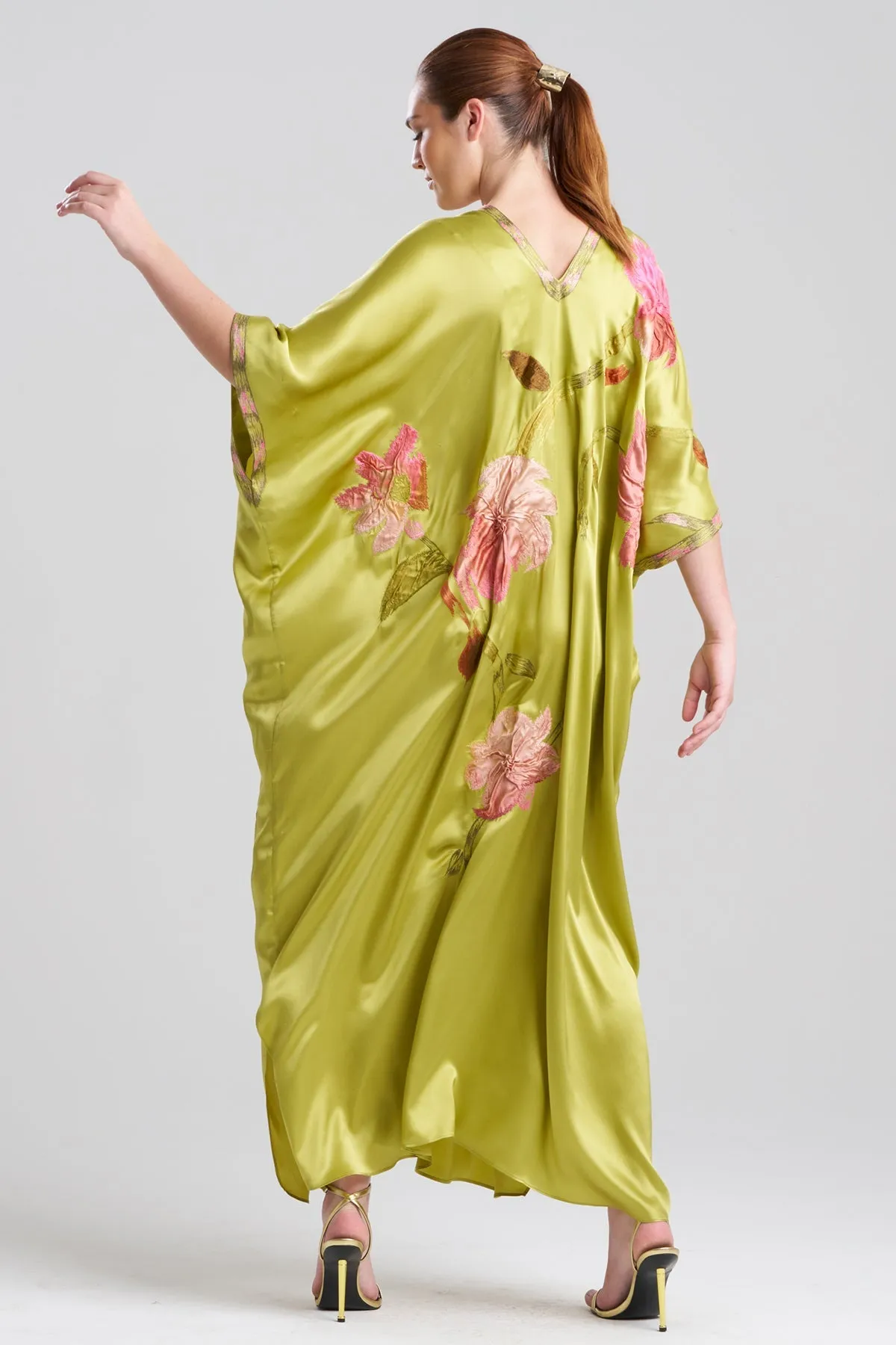 Couture Brushstroke Embellished Cocoon Silk Caftan sold by Natori product image thumbnail 3