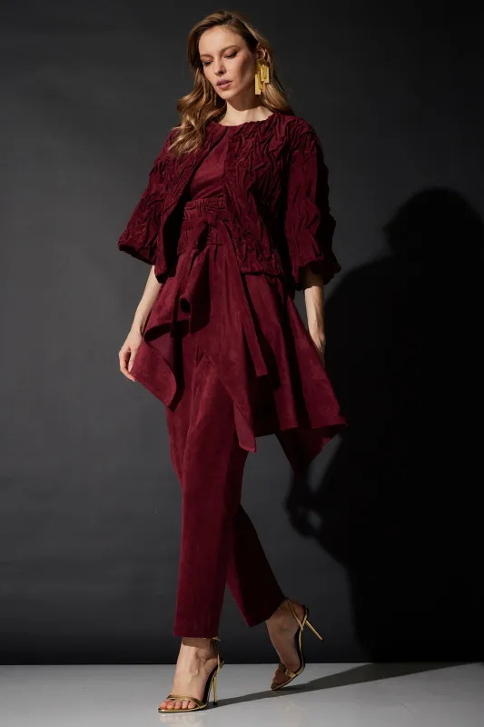 Vegan Luxe Suede Texture Embroidered Jacket sold by Natori