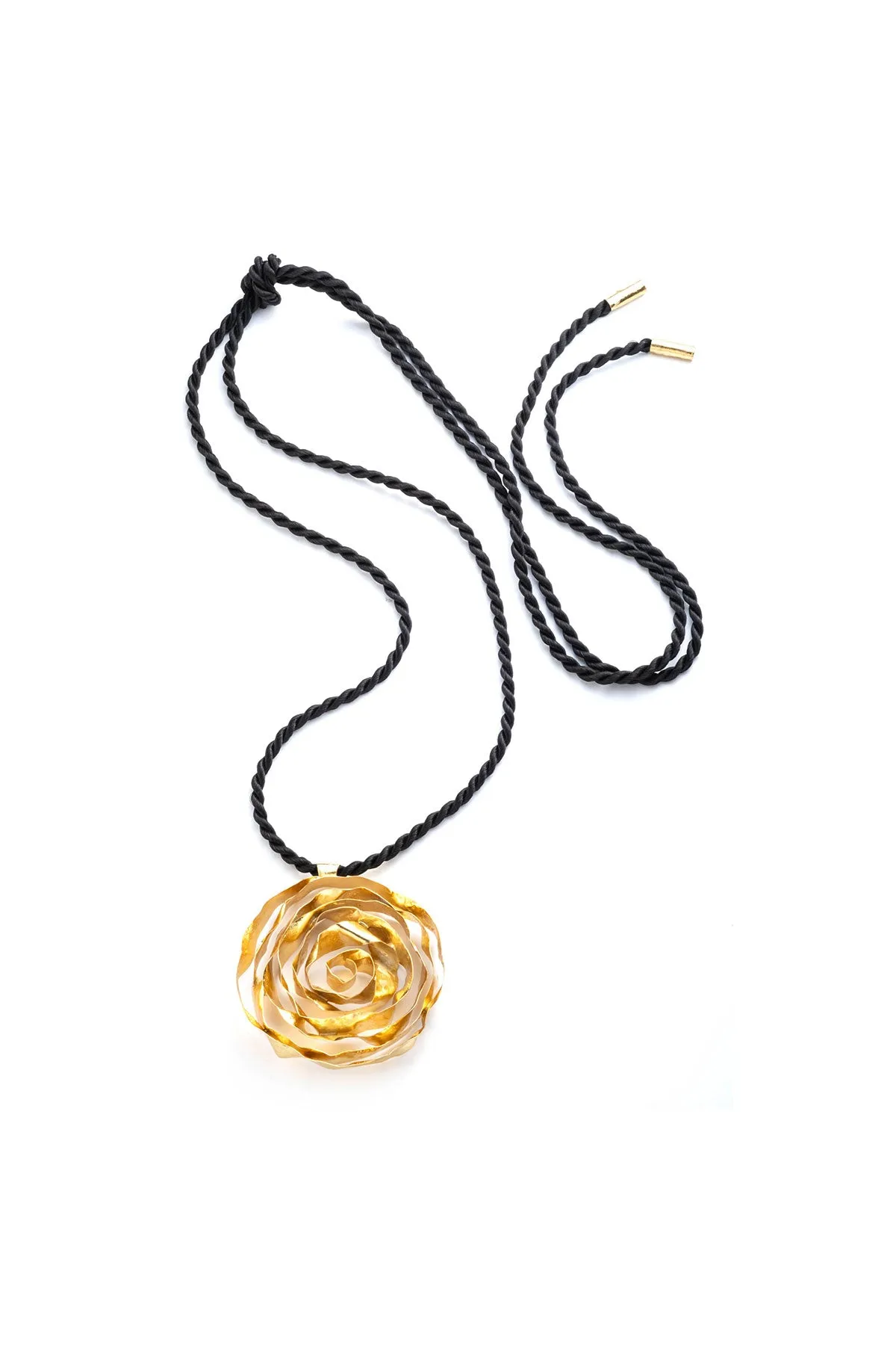 Rosette Gold Plated Pendant Necklace sold by Natori