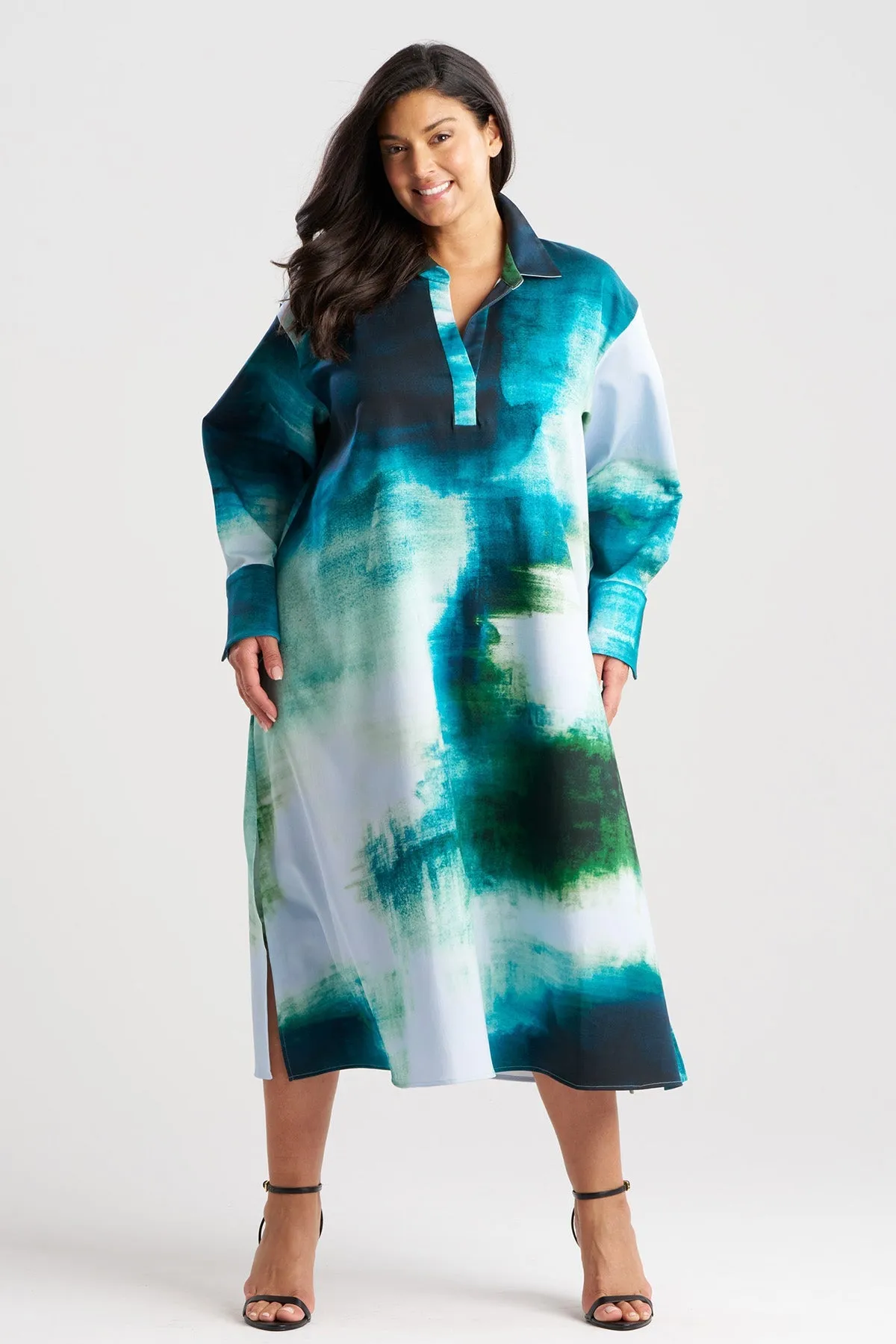 Hisui Cotton Chino Oversized Shirtdress sold by Natori product image thumbnail 4