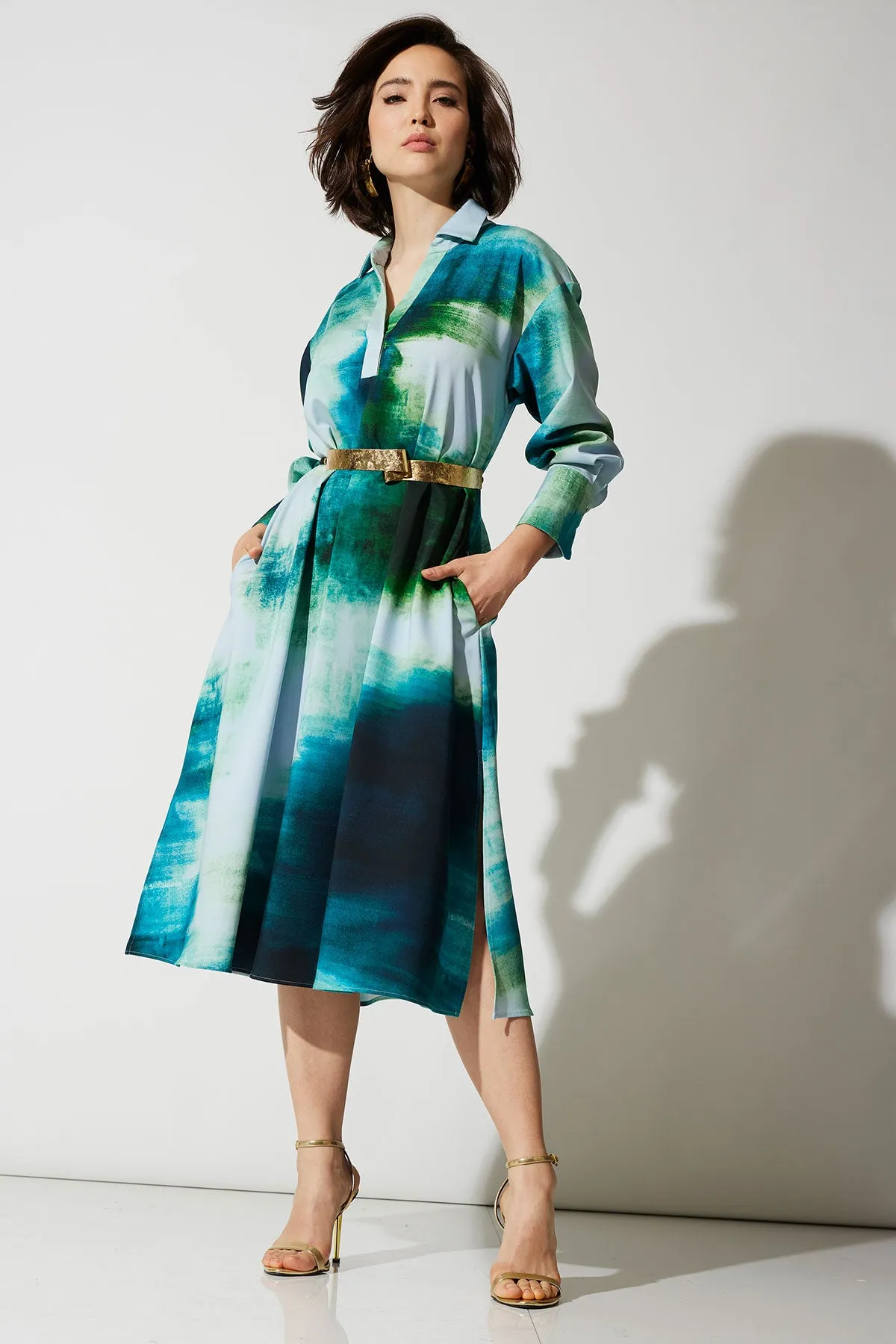 Hisui Cotton Chino Oversized Shirtdress sold by Natori