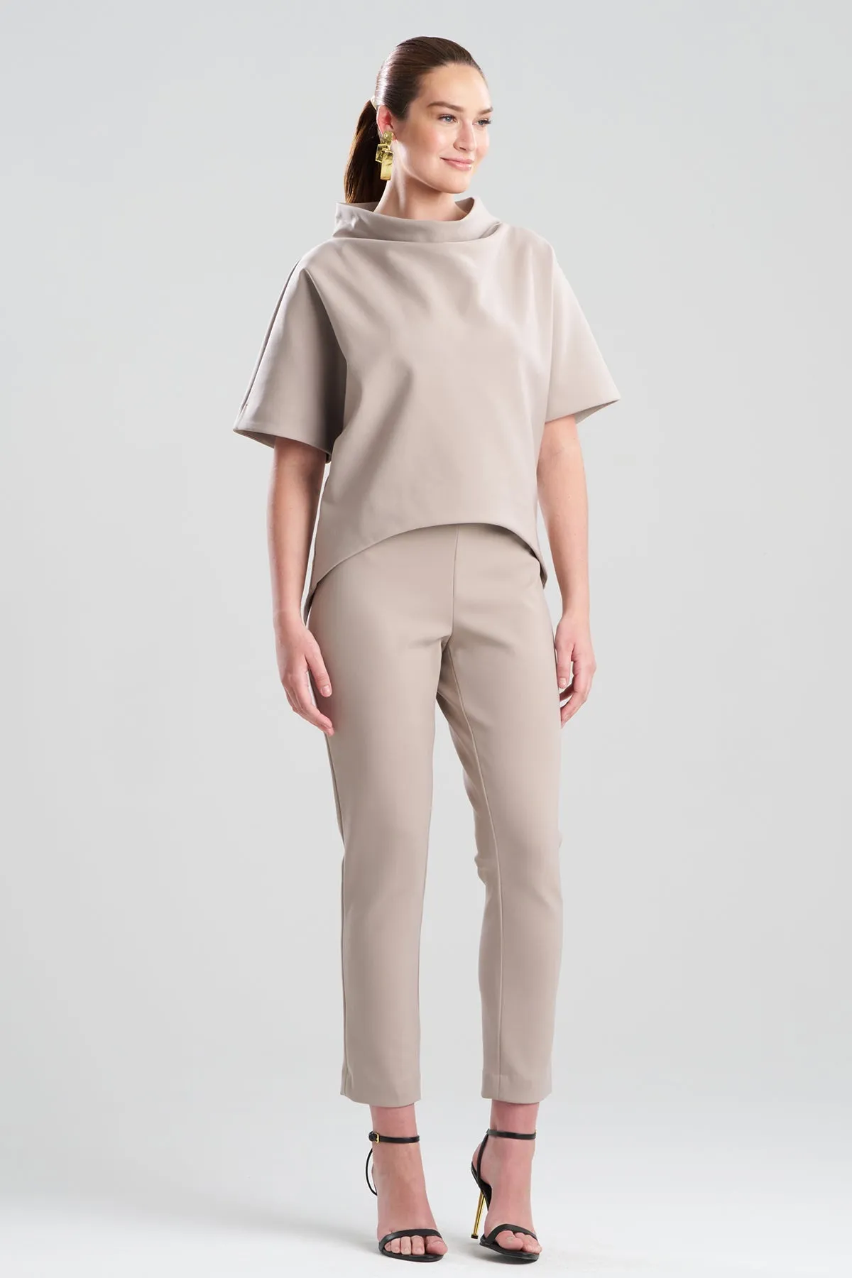 Techno Crepe Funnel Neck High Low Top sold by Natori product image thumbnail 2