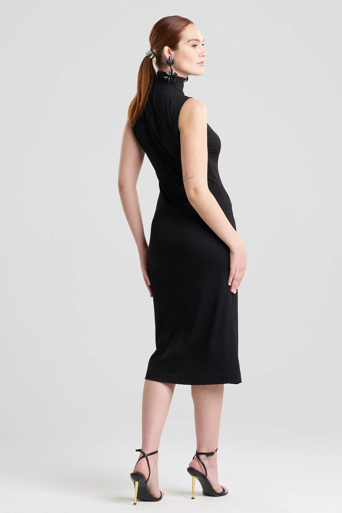 Crepe Knit Mock Neck Ruched Dress sold by Natori product image thumbnail 3