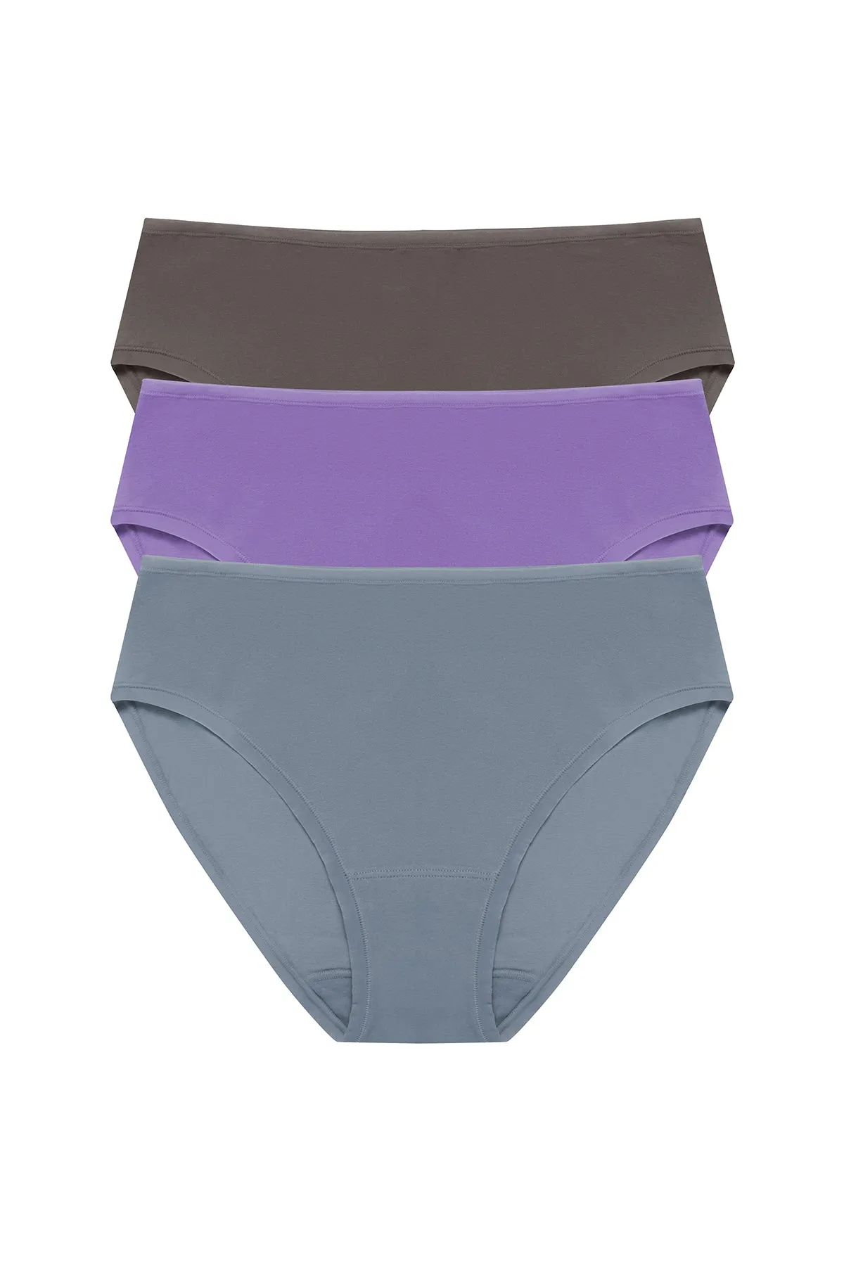 Bliss Bare Cotton Hipster 3-Pack - Country Blue/Violet Blue/Chrome sold by Natori