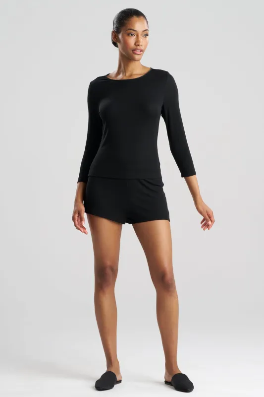 Rib Essentials Long Sleeve Shorts PJ sold by Natori