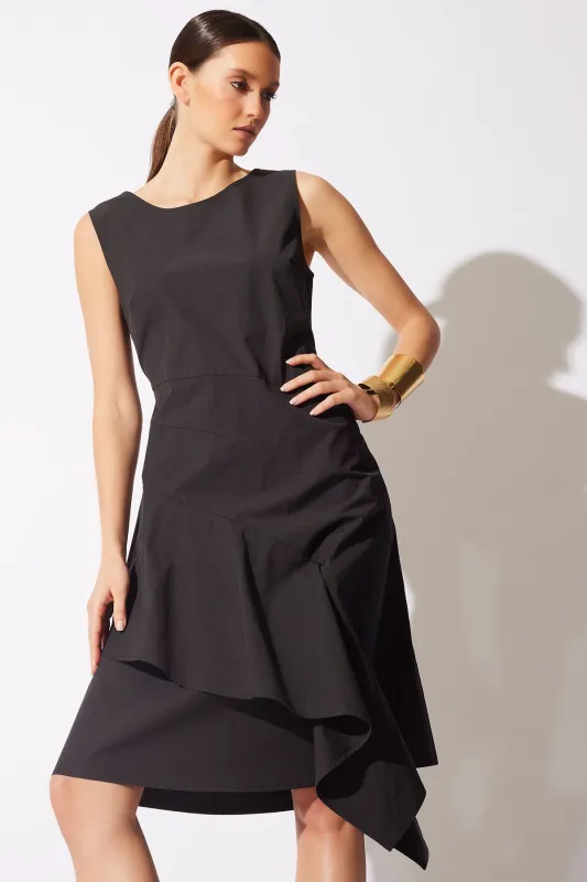 Tech Cotton Taffeta Asymmetric Origami Dress sold by Natori