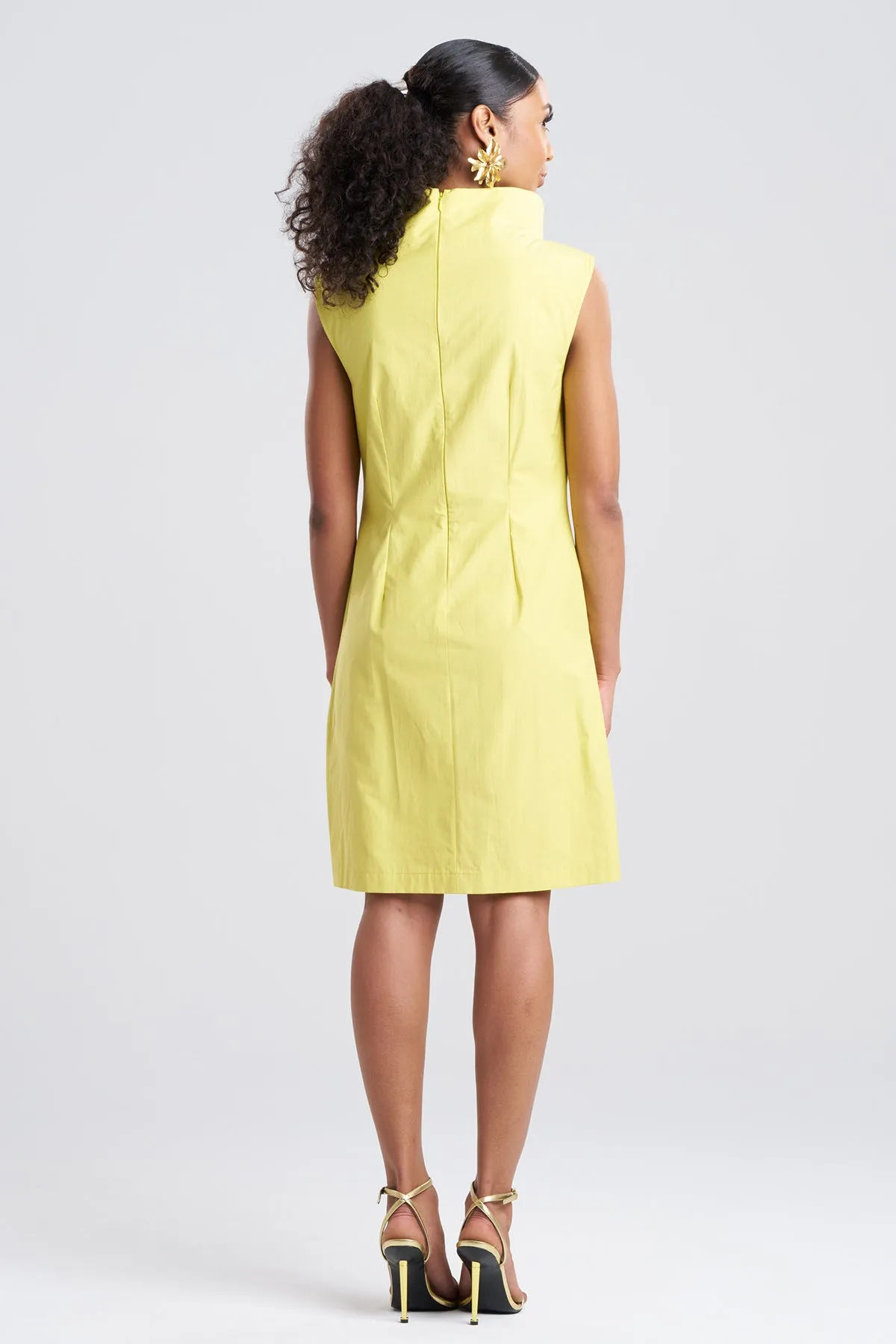 Tech Cotton Taffeta Asymmetric Funnel Neck Dress sold by Natori product image thumbnail 3
