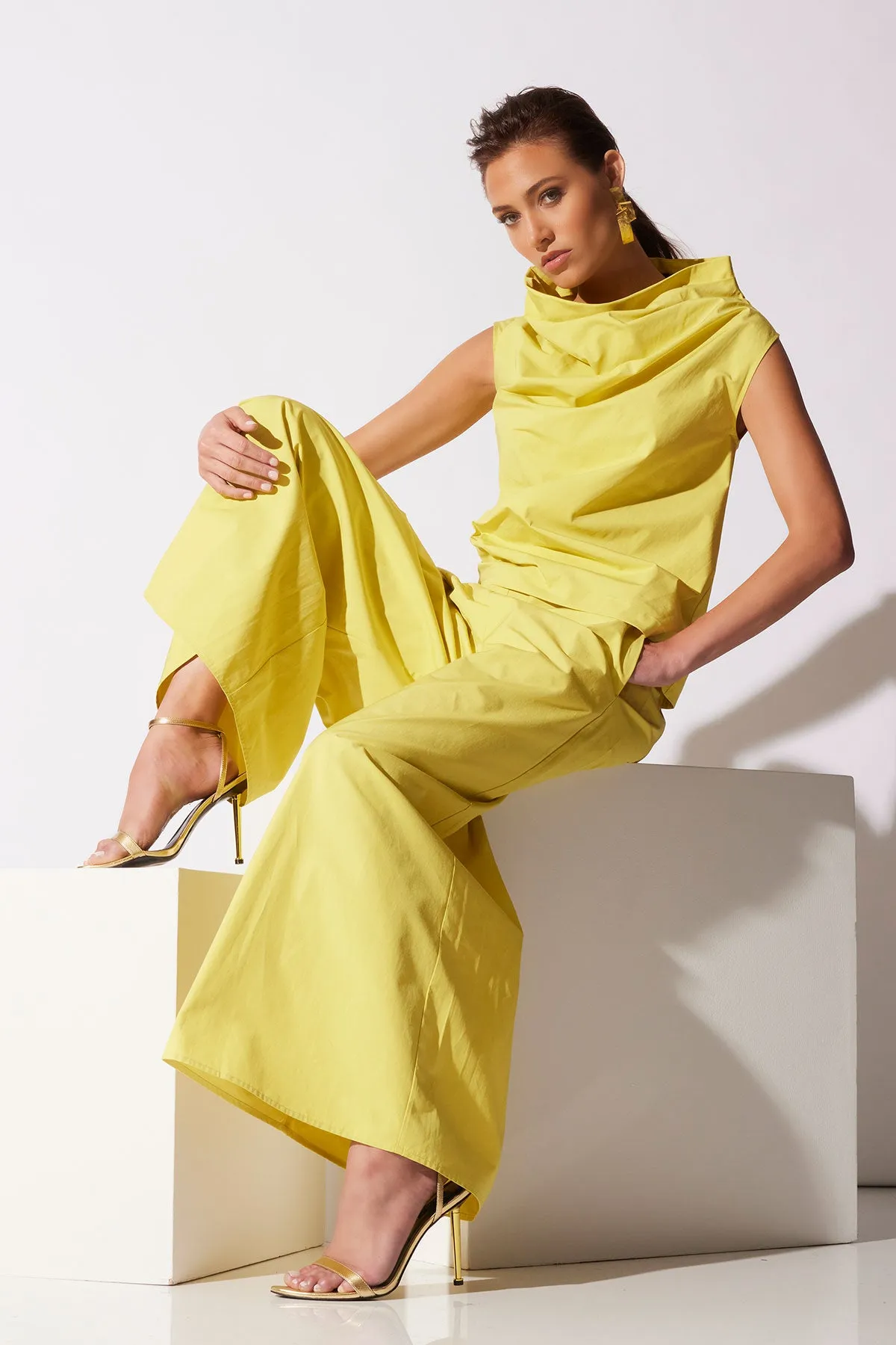 Tech Cotton Taffeta Asymmetric Funnel Neck Top sold by Natori product image thumbnail 4