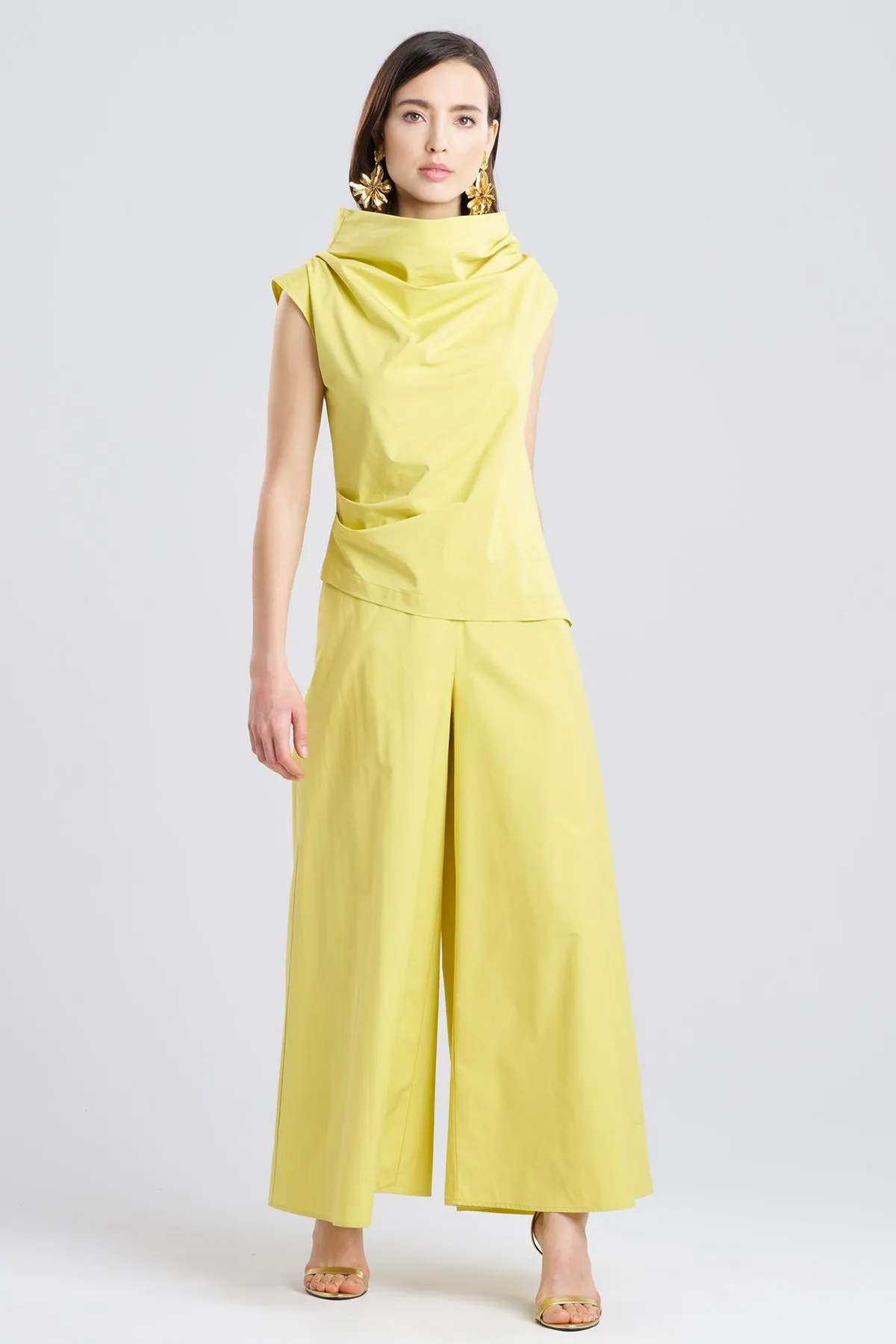 Tech Cotton Taffeta Asymmetric Funnel Neck Top sold by Natori product image thumbnail 2