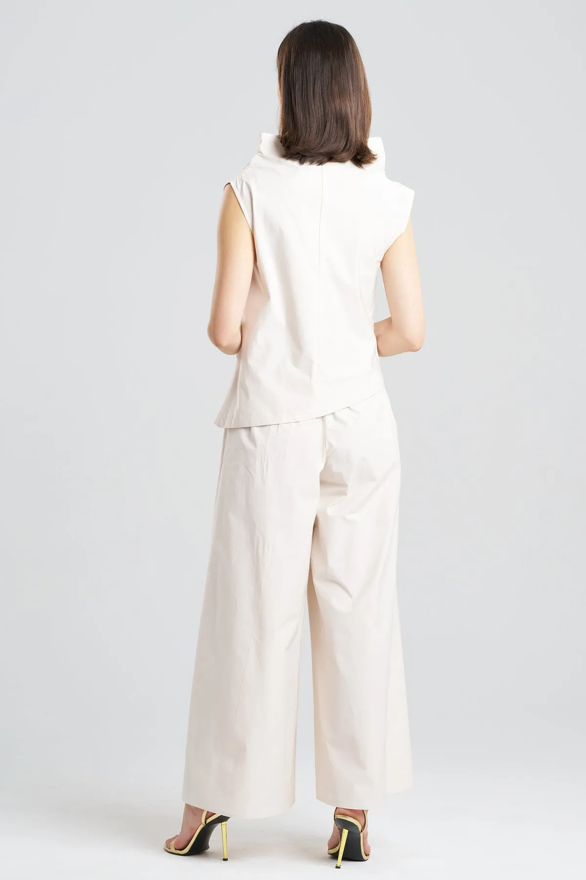 Tech Cotton Taffeta Asymmetric Funnel Neck Top sold by Natori product image thumbnail 3