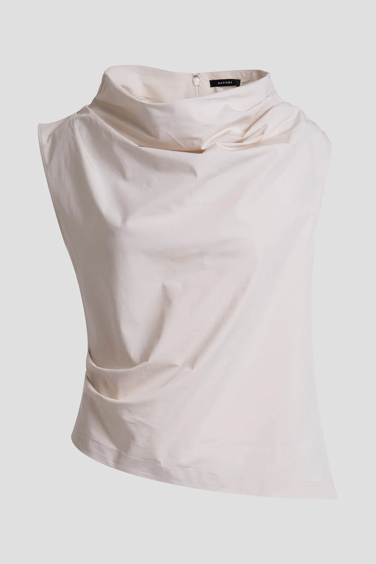 Tech Cotton Taffeta Asymmetric Funnel Neck Top sold by Natori product image thumbnail 4