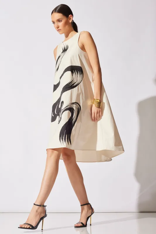 Tech Cotton Taffeta Asymmetric Dress sold by Natori