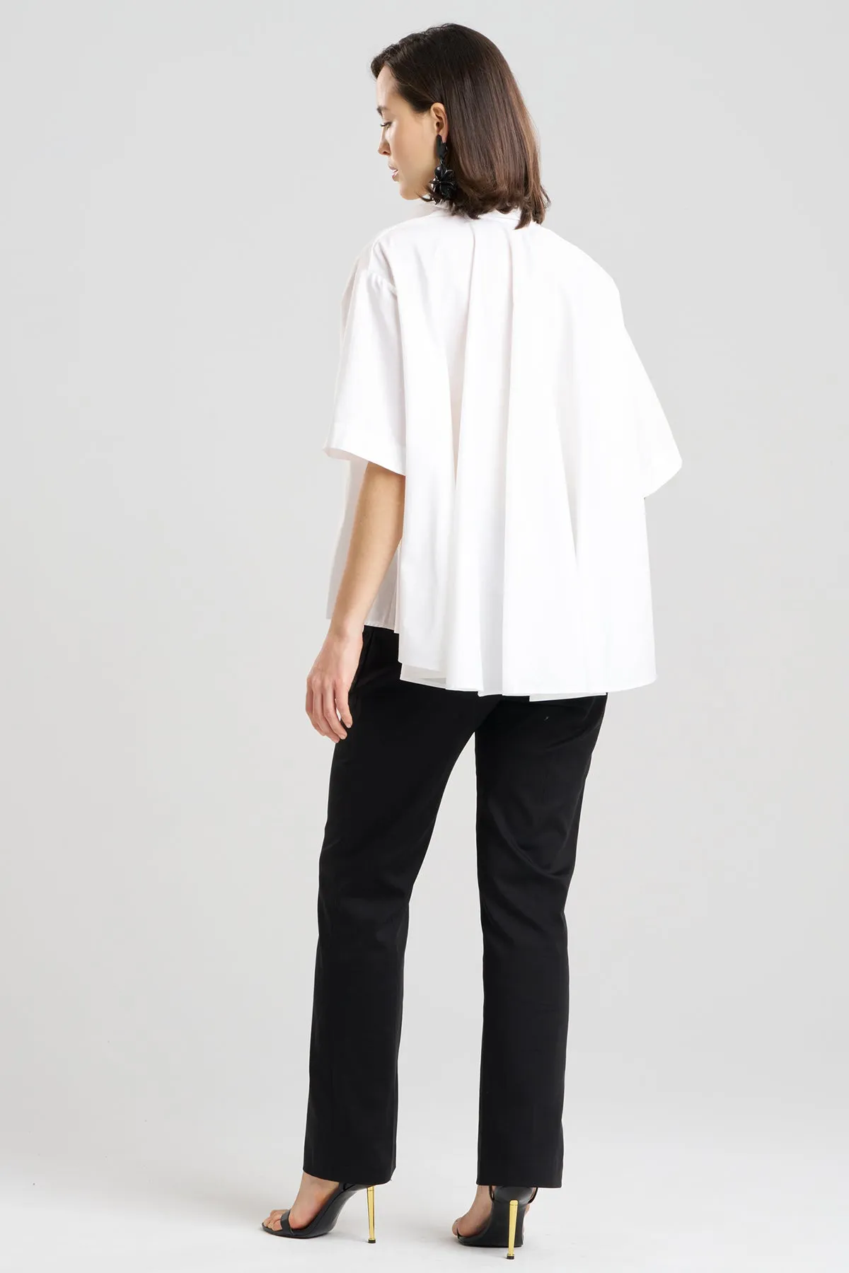 Cotton Poplin Short Sleeve Trapeze Shirt sold by Natori product image thumbnail 3