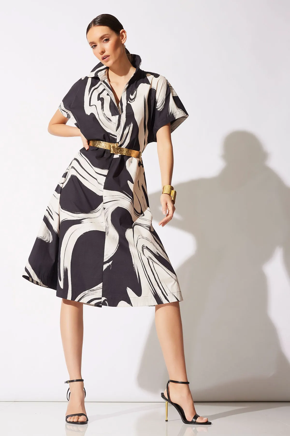 Kaze Cotton Short Sleeve Trapeze Dress sold by Natori