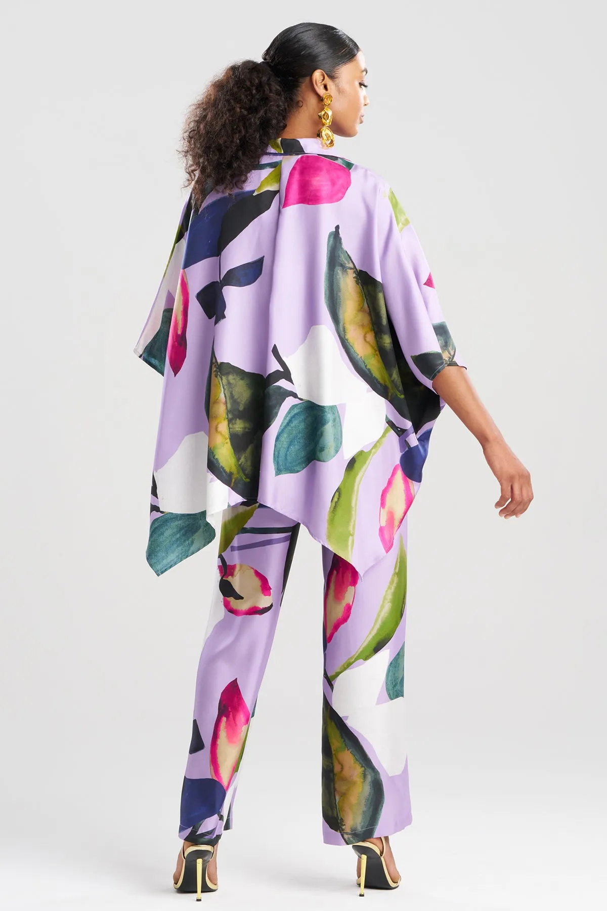 Yoru Silk Twill Button Down Caftan Shirt sold by Natori product image thumbnail 3