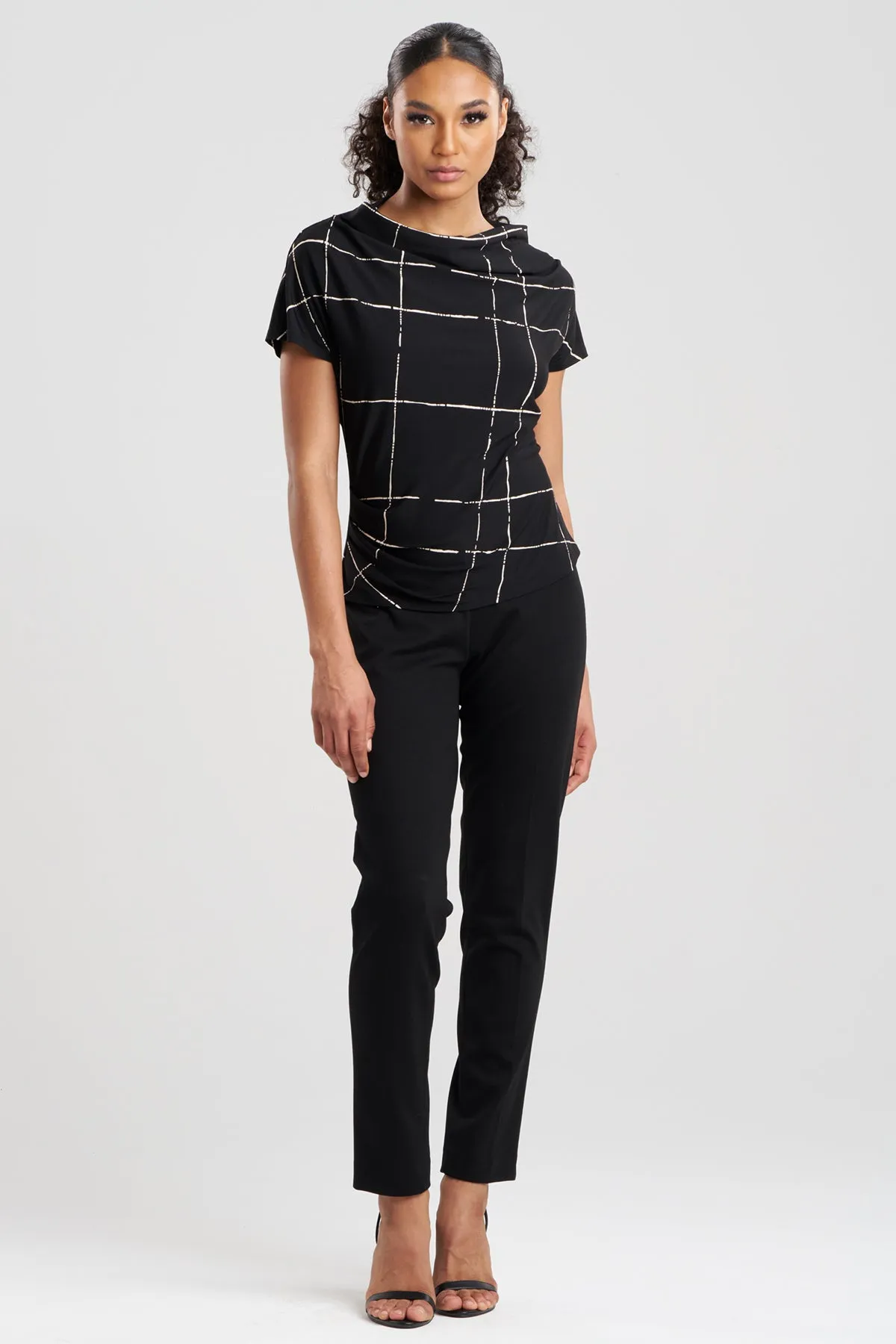 Zia Crepe Knit Asymmetric Drape Top sold by Natori product image thumbnail 2