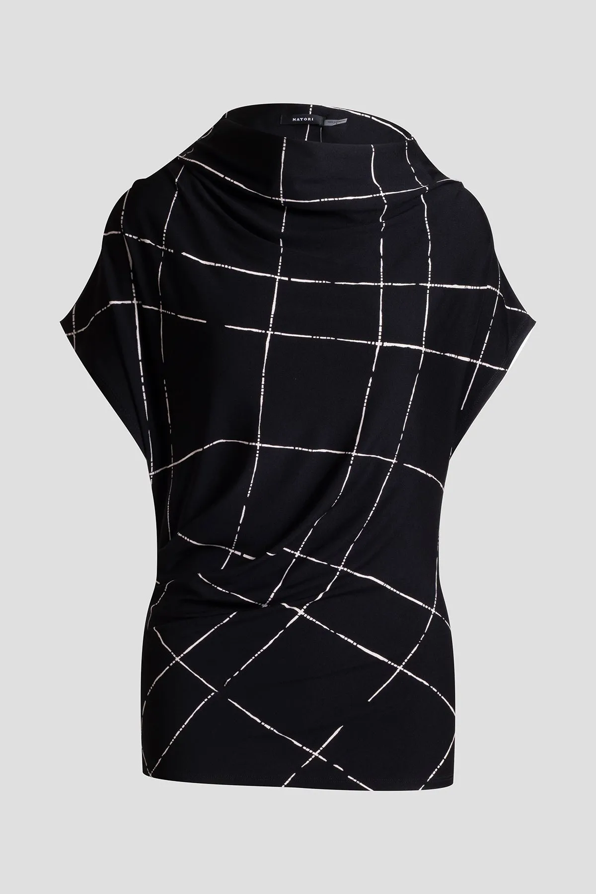 Zia Crepe Knit Asymmetric Drape Top sold by Natori product image thumbnail 4