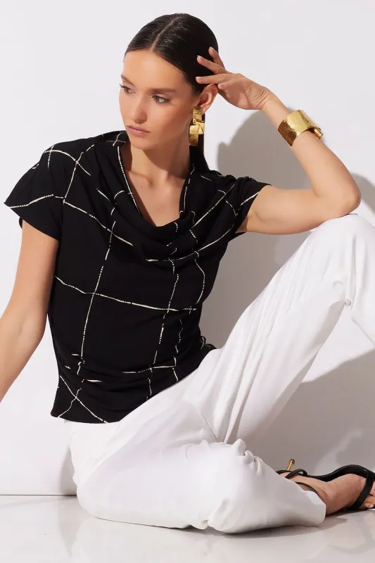 Zia Crepe Knit Asymmetric Drape Top sold by Natori