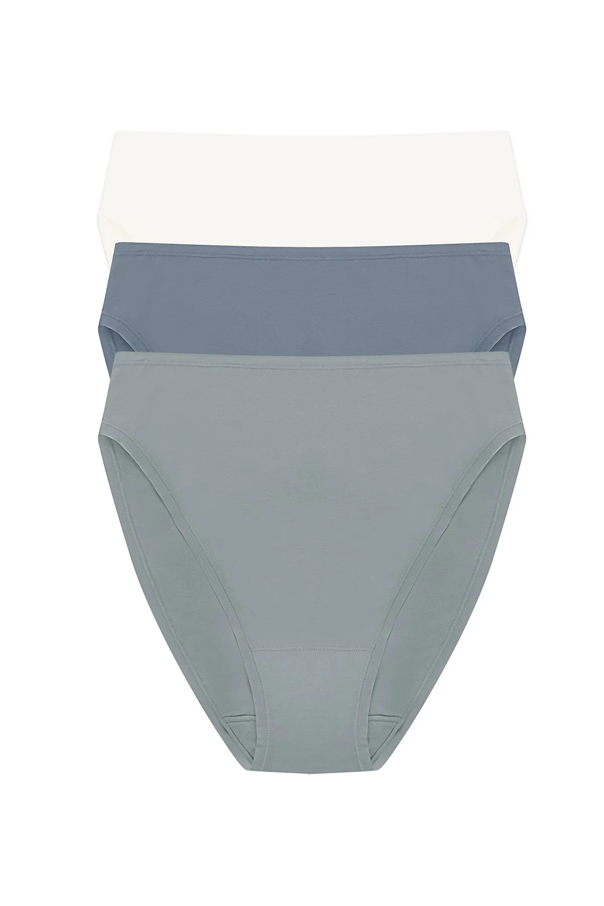 Bliss Bare Cotton High Cut Brief 3-Pack sold by Natori
