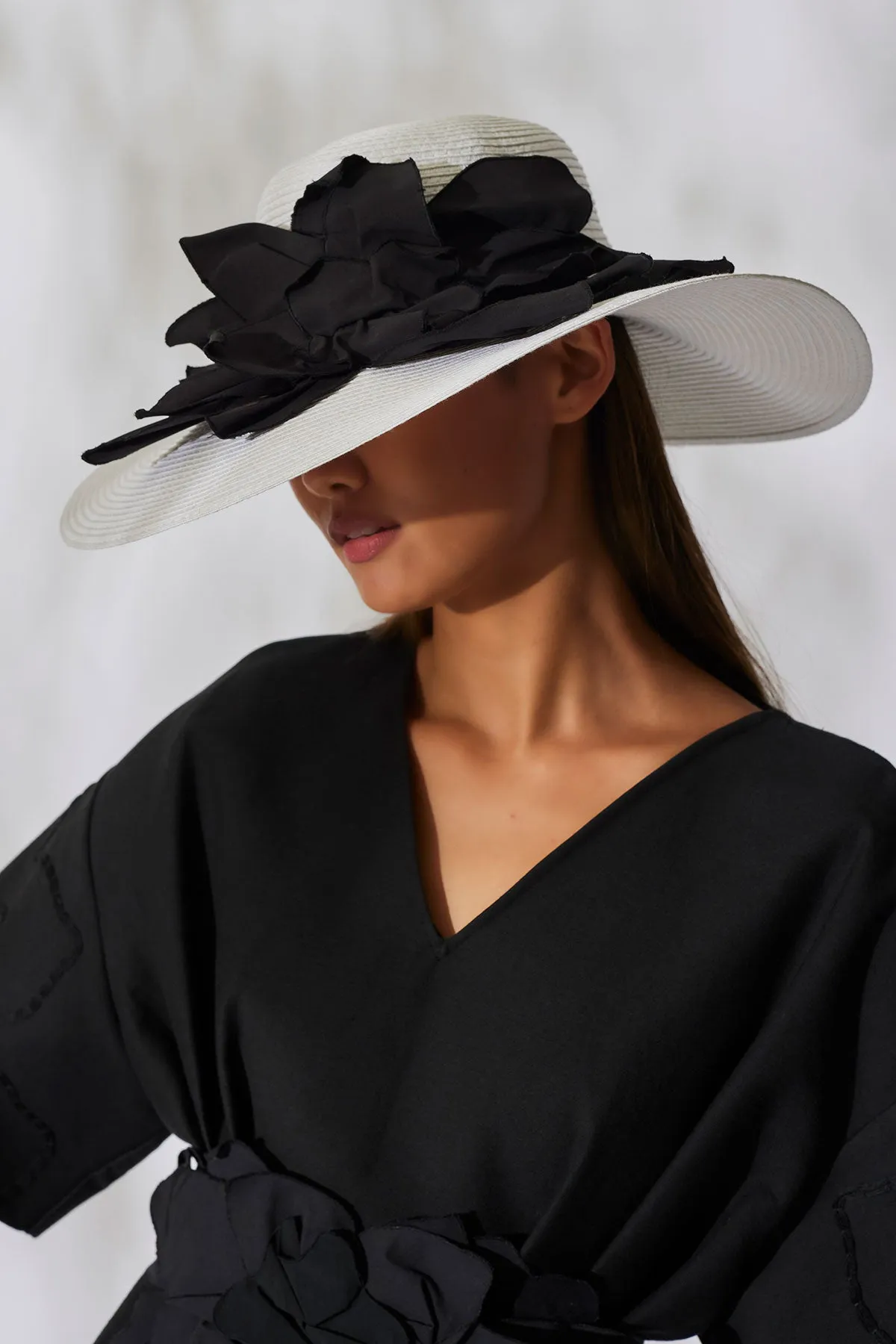 Techno Poplin Cut-Out 3D Applique Straw Hat sold by Natori product image thumbnail 2