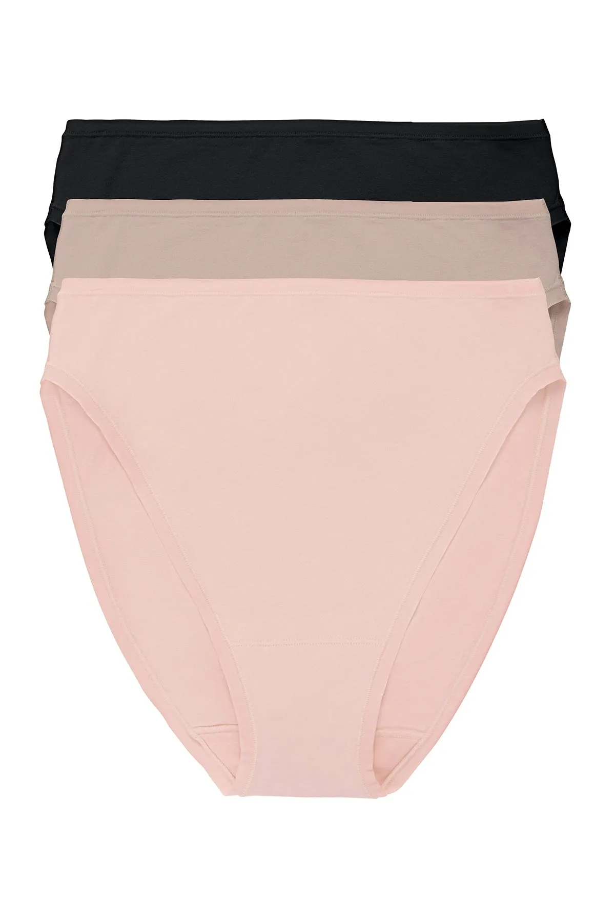 Bliss Bare Cotton High Cut Brief 3-Pack sold by Natori