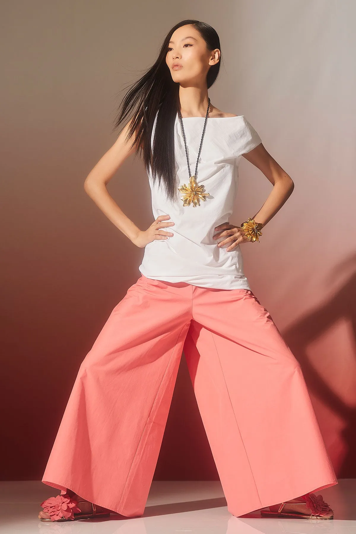 Tech Cotton Taffeta Palazzo Pants sold by Natori