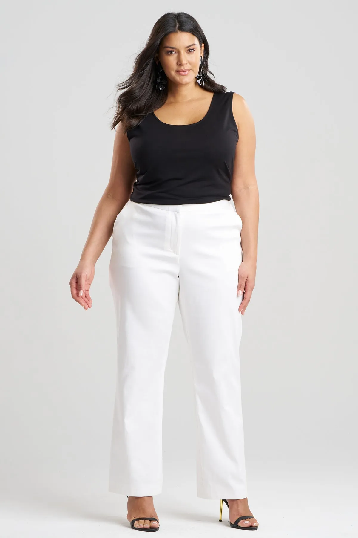 Cotton Chino Front Zip Pants sold by Natori