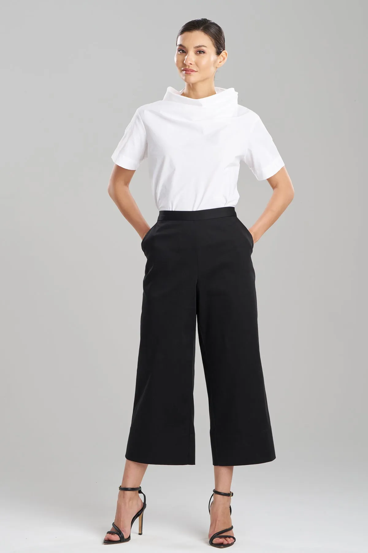 Cotton Chino Pull On Cropped Pants sold by Natori