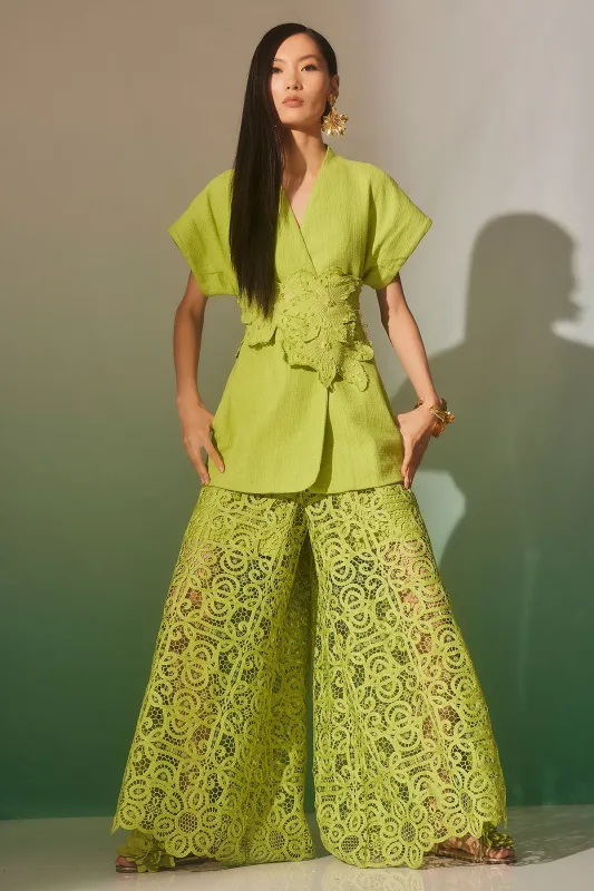 Raffia Lace Palazzo Pants sold by Natori